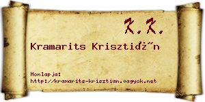 Kramarits Krisztián névjegykártya